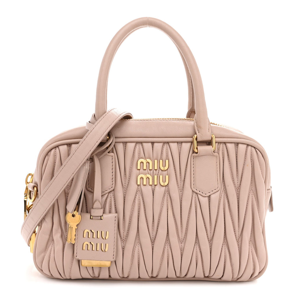 Nappa Matelasse Arcadie Top Handle Bag Cameo Powder Pink