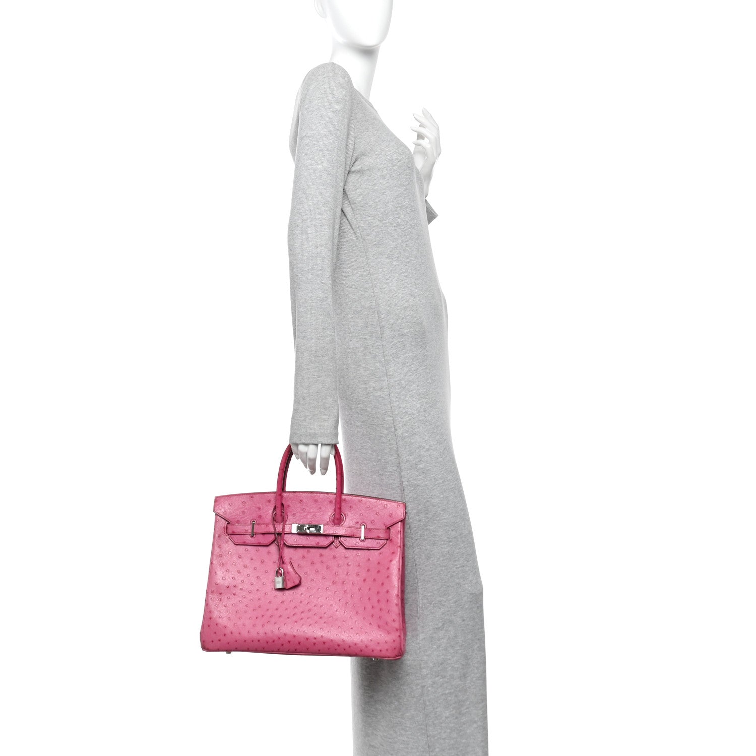 Ostrich Birkin 35 Fuchsia