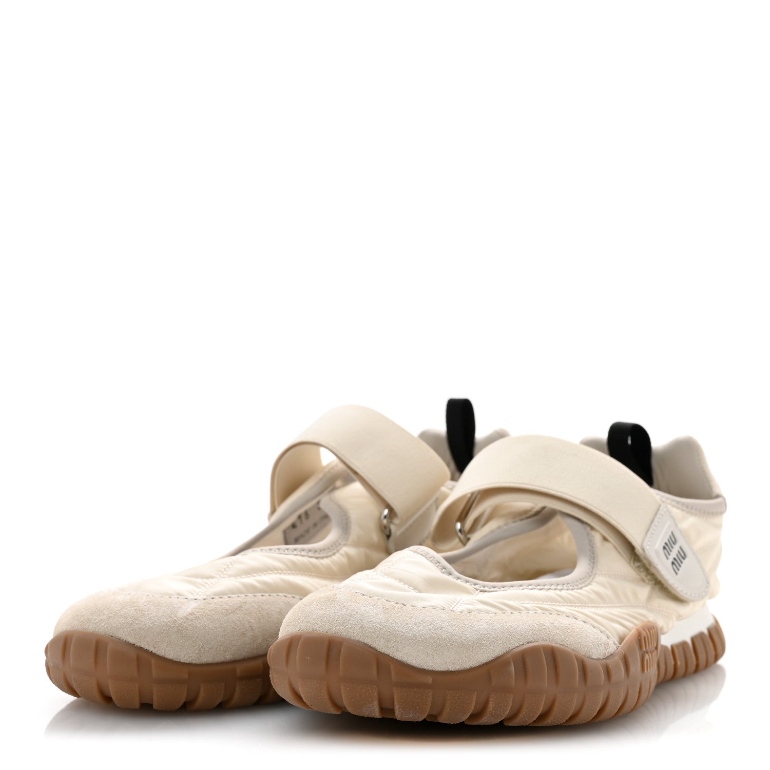 Technical Fabric Suede Womens Tyre Ballerina Flats 36.5 Ivory