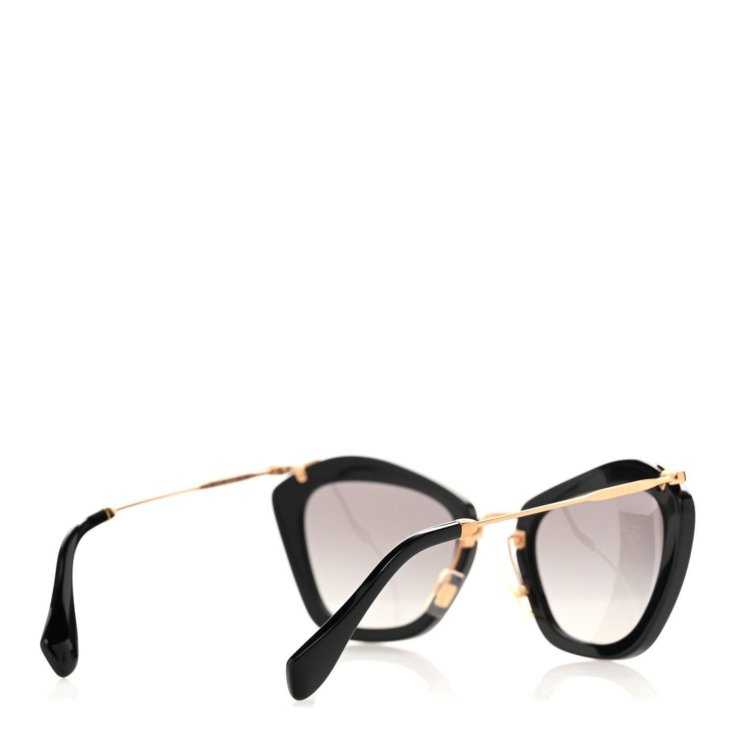 Acetate Metal Cat Eye Sunglasses SMU10N Black