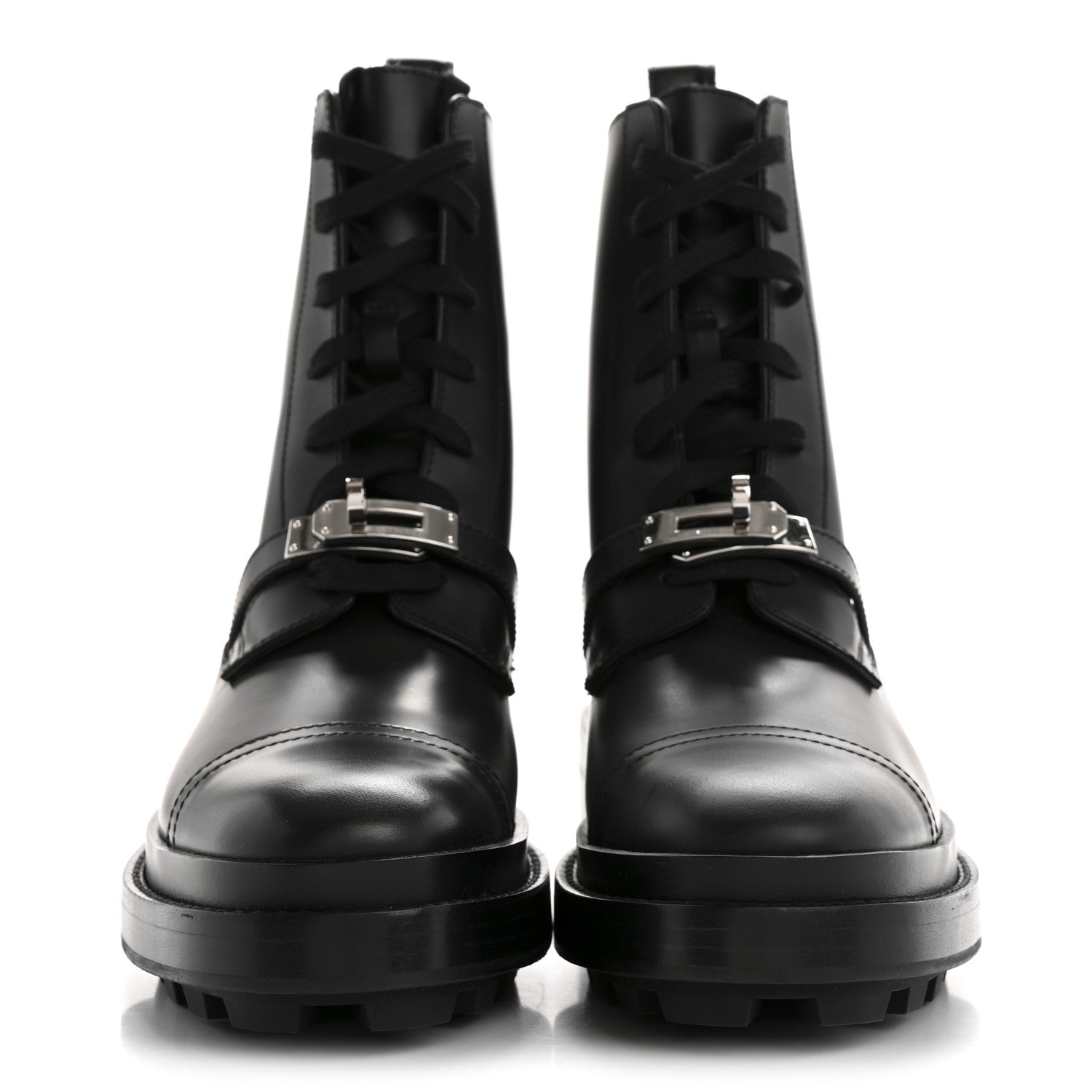 Glossed Calfskin Funk Ankle Boots 36 Black