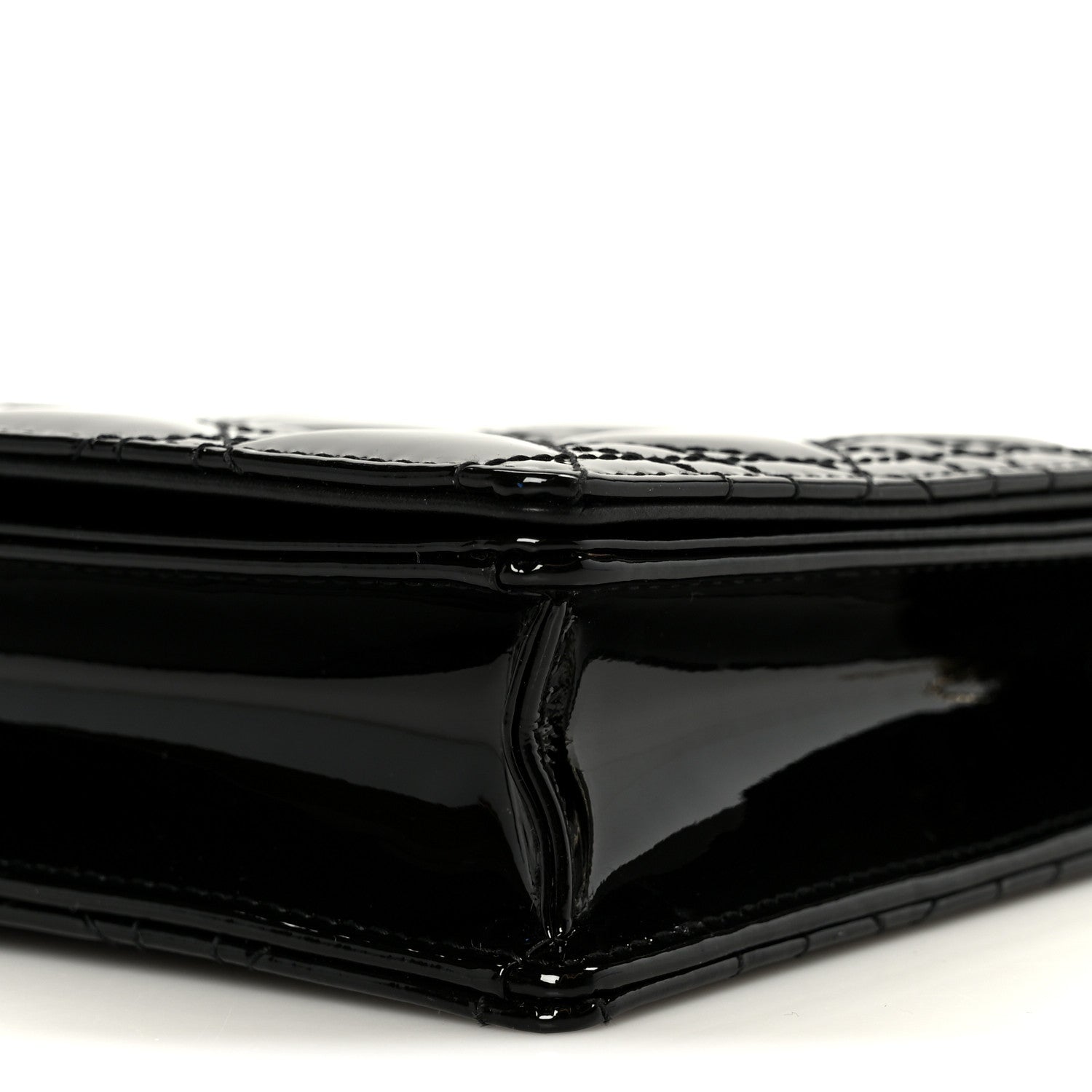 Patent Cannage Lady Dior Convertible Clutch Black