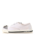 Gabardine Crystal Low Sneakers 35 Bianco