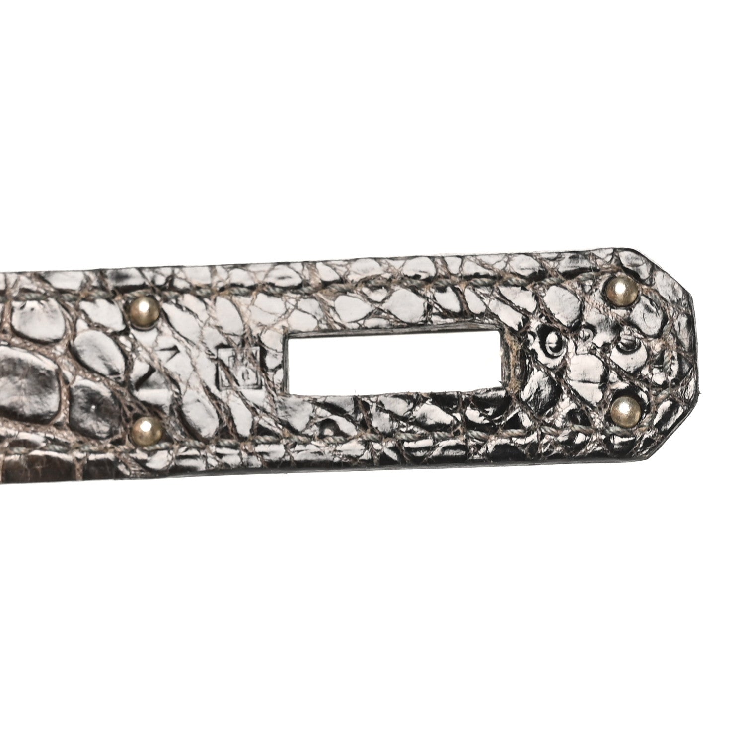 Shiny Porosus Crocodile Kelly Sellier 35 Graphite