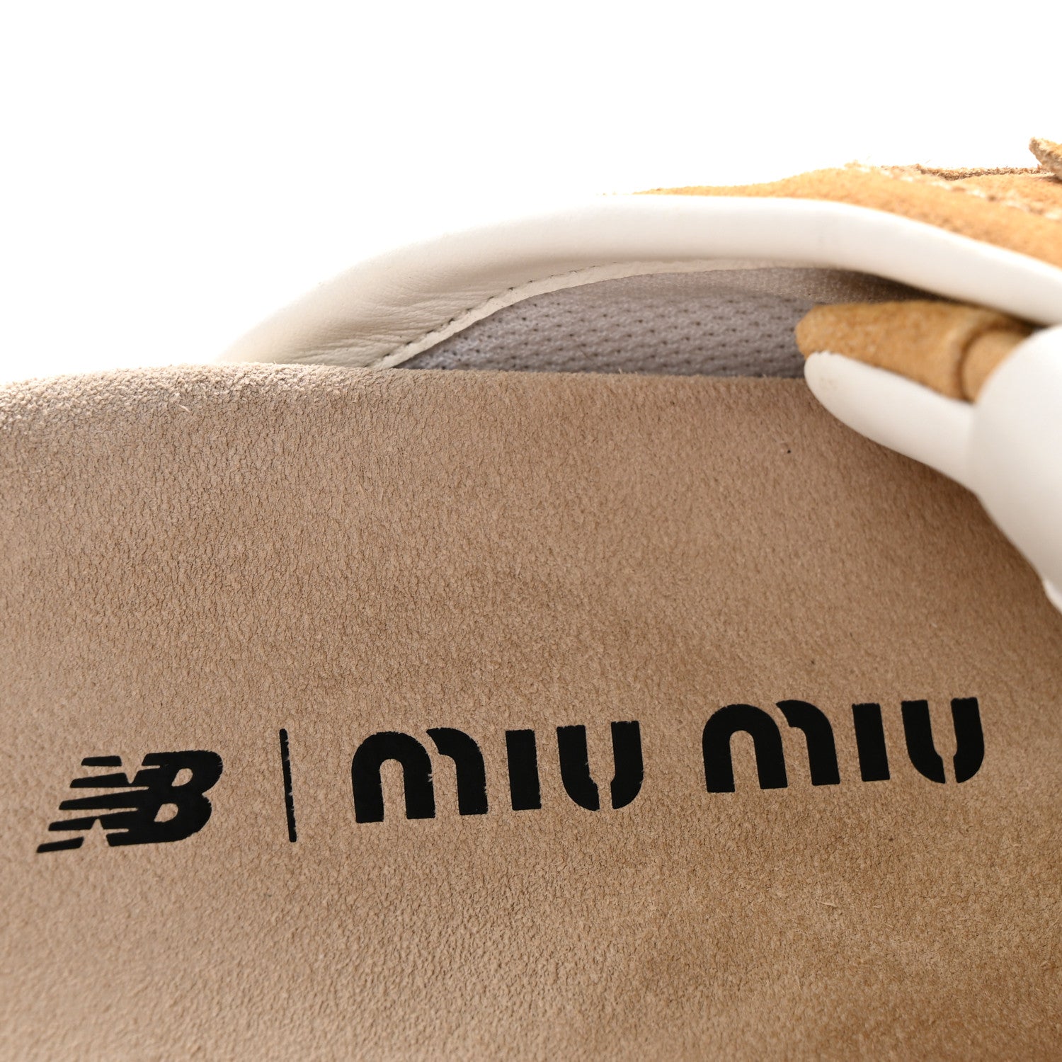 X NEW BALANCE Faded Suede Calfskin 530 SL Slip-On Mules 39 Ecru