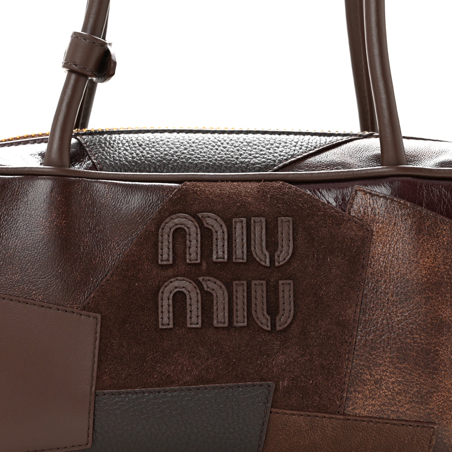 Nappa Patchwork Small Beau Top Handle Bag Briarwood