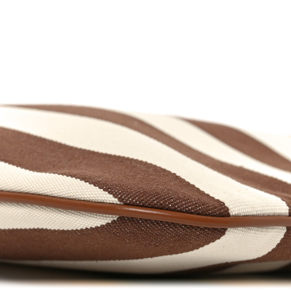 Canvas Calfskin Striped Ivy Cacao Naturale