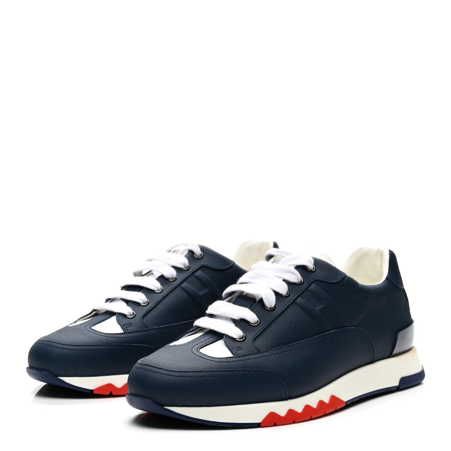 Epsom Calfskin Mens Trail Sneakers 42 Indigo White