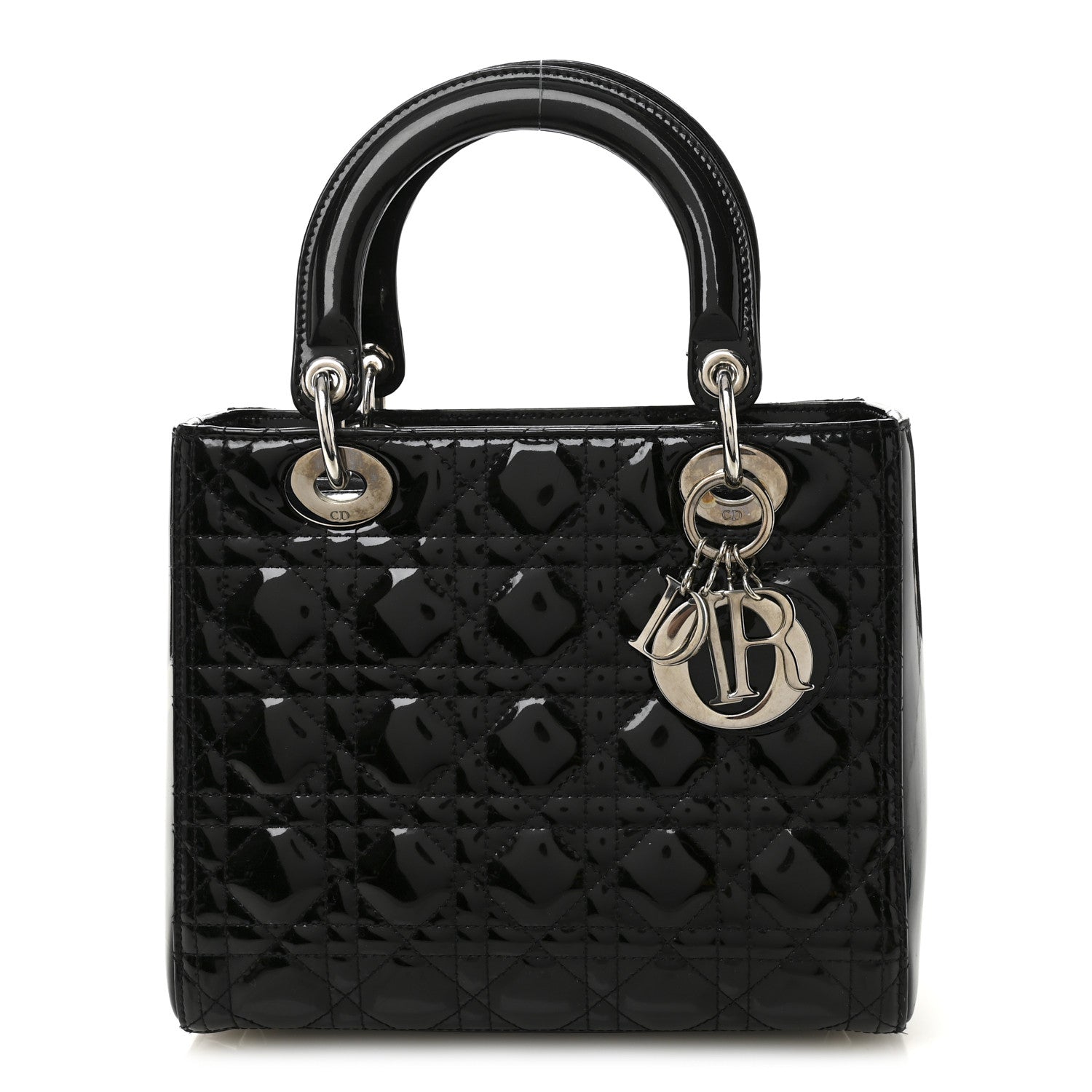 Patent Cannage Medium Lady Dior Black
