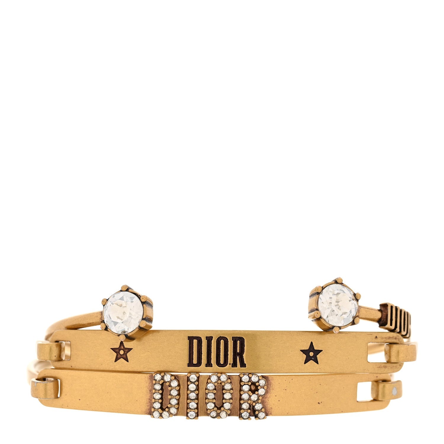 Metal Crystal Dio(r)evolution Bracelet Set Gold