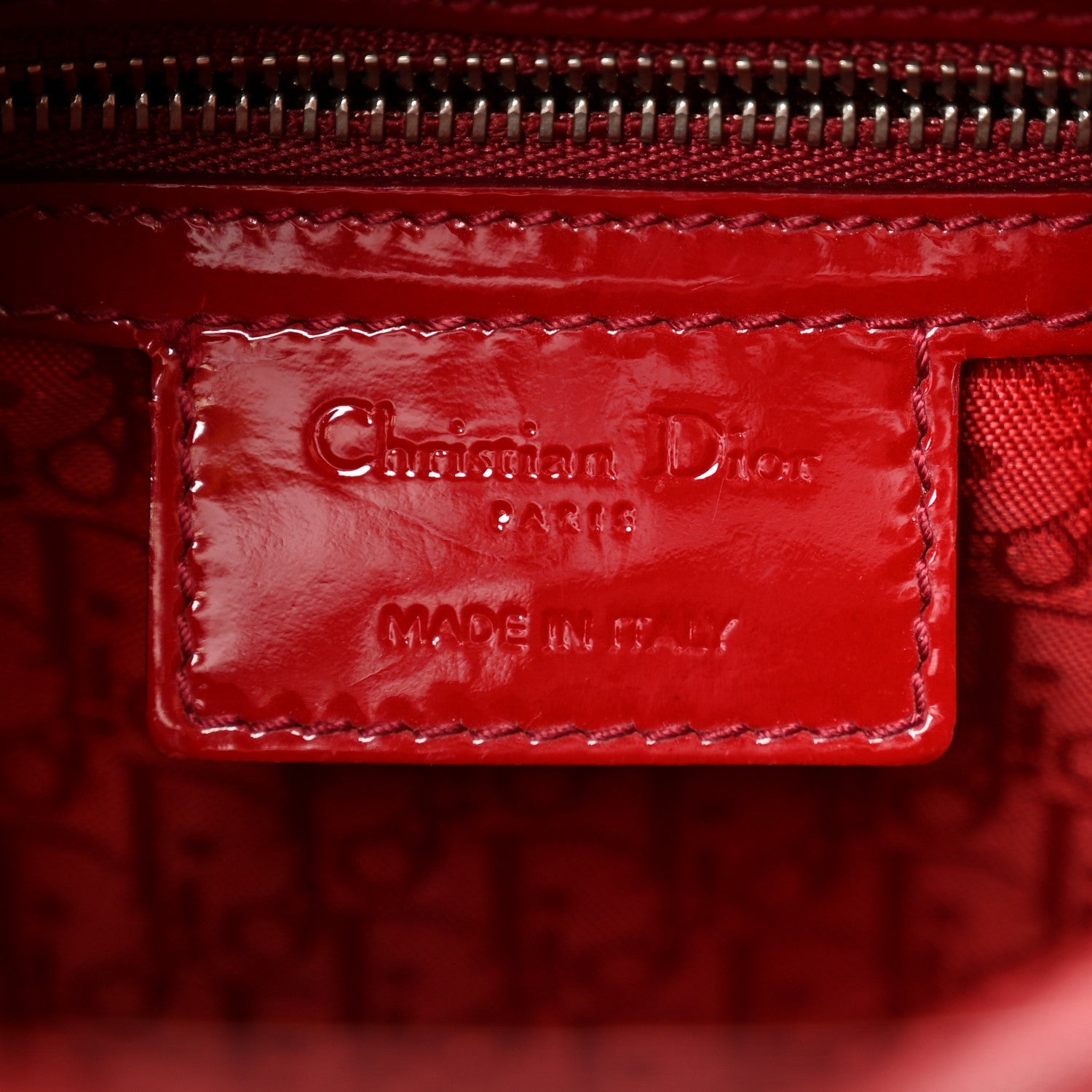 Patent Cannage Large Lady Dior Red