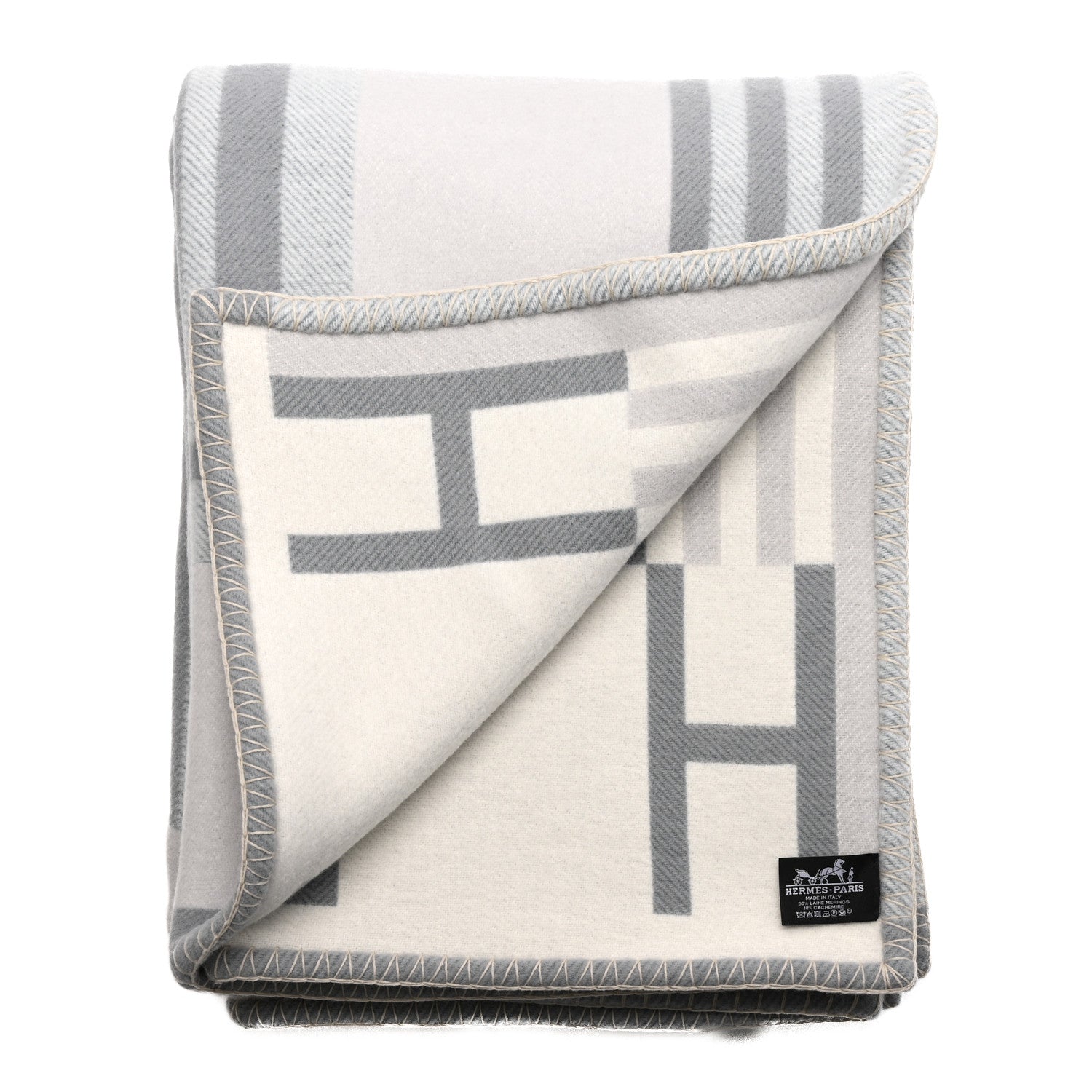 Wool Cashmere Ithaque Blanket Gris Perle