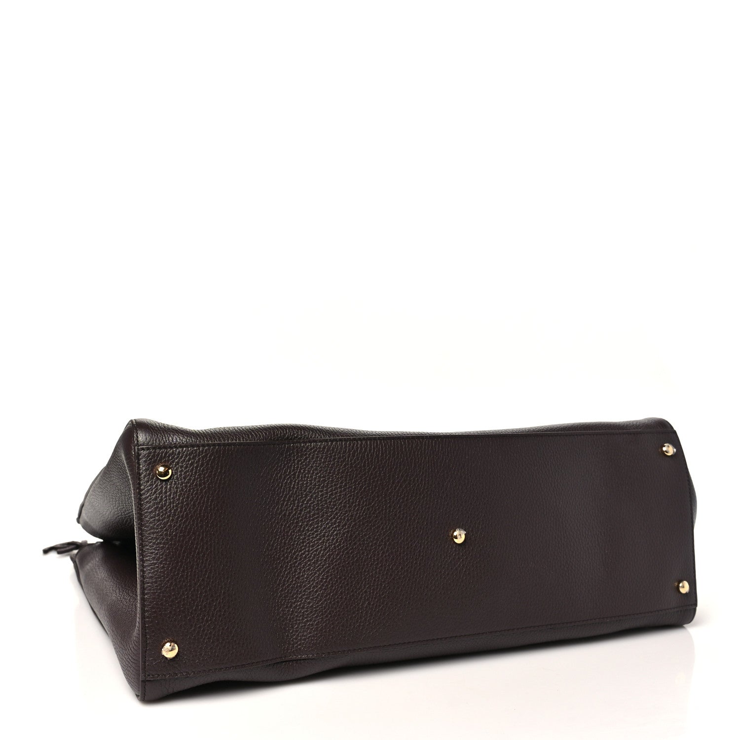 Grained Calfskin Large Shopping Bag Brown