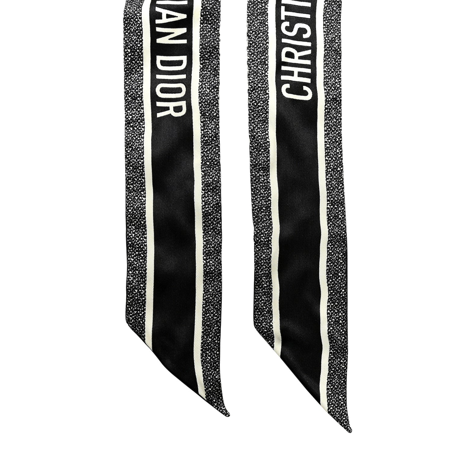 Silk Houndstooth Mitzah Scarf Black White