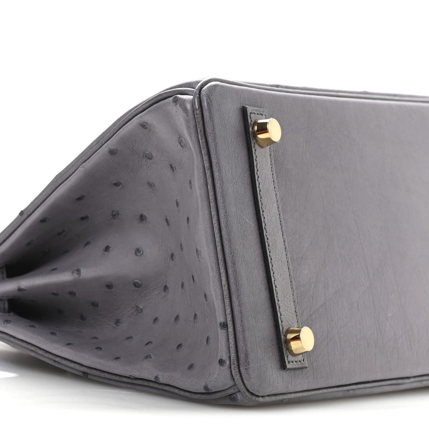 Ostrich Birkin 25 Gris Agate