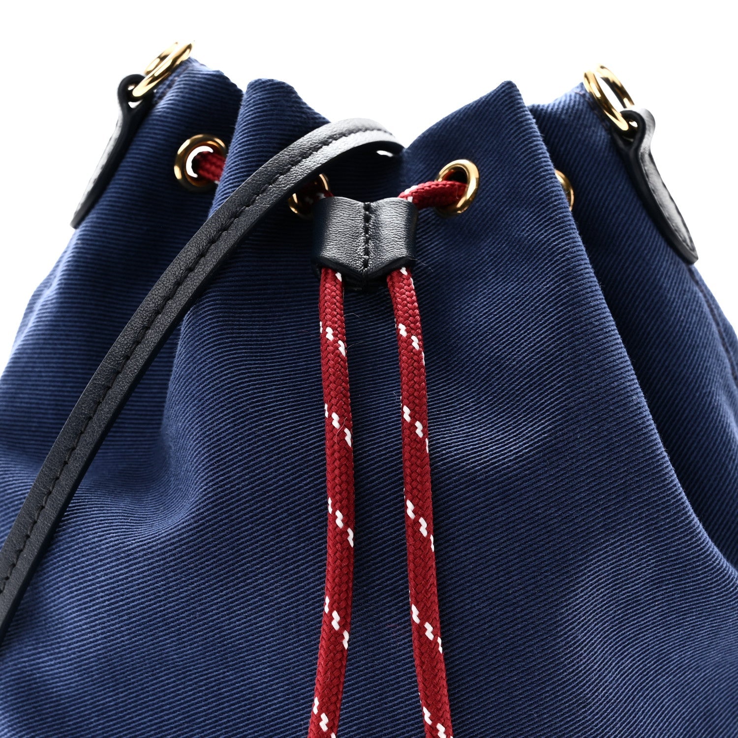 Canvas Gabardine Pouch Bucket Bag Indaco Amaranto