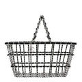 Brass Calfskin Large Grocery By Chanel Shopping Basket Silver