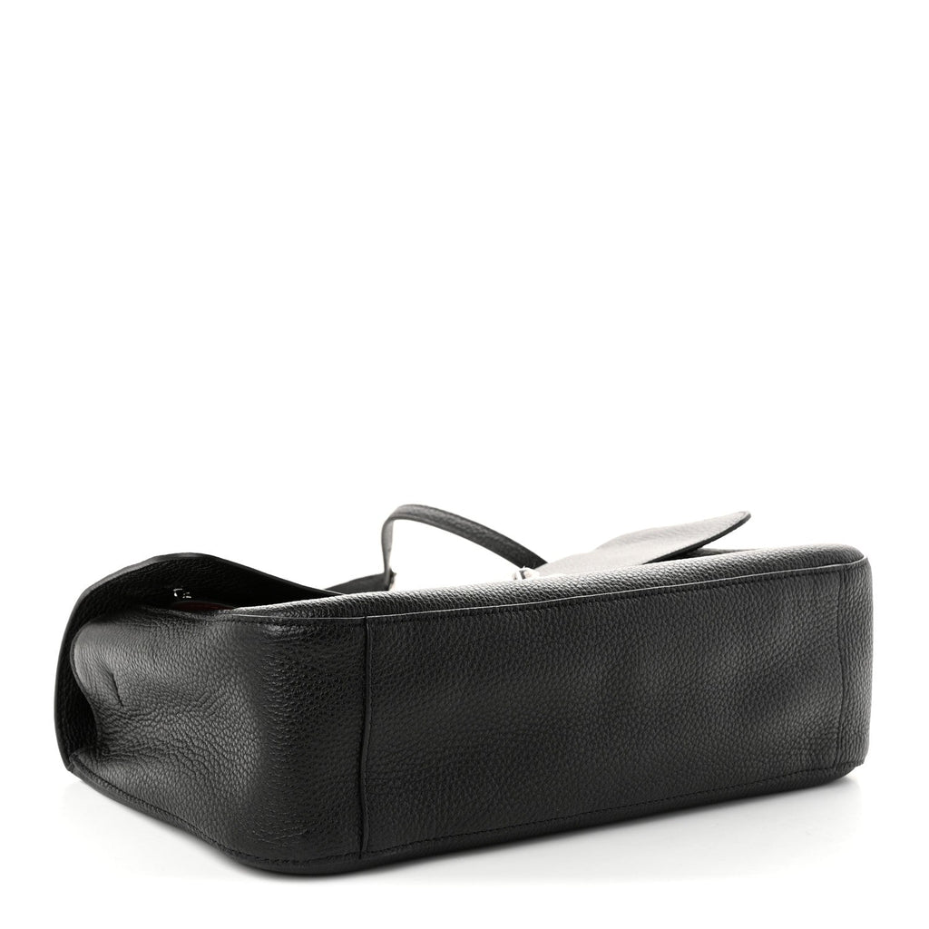 Grained Calfskin Small Souplissimo Maxi Flap Black