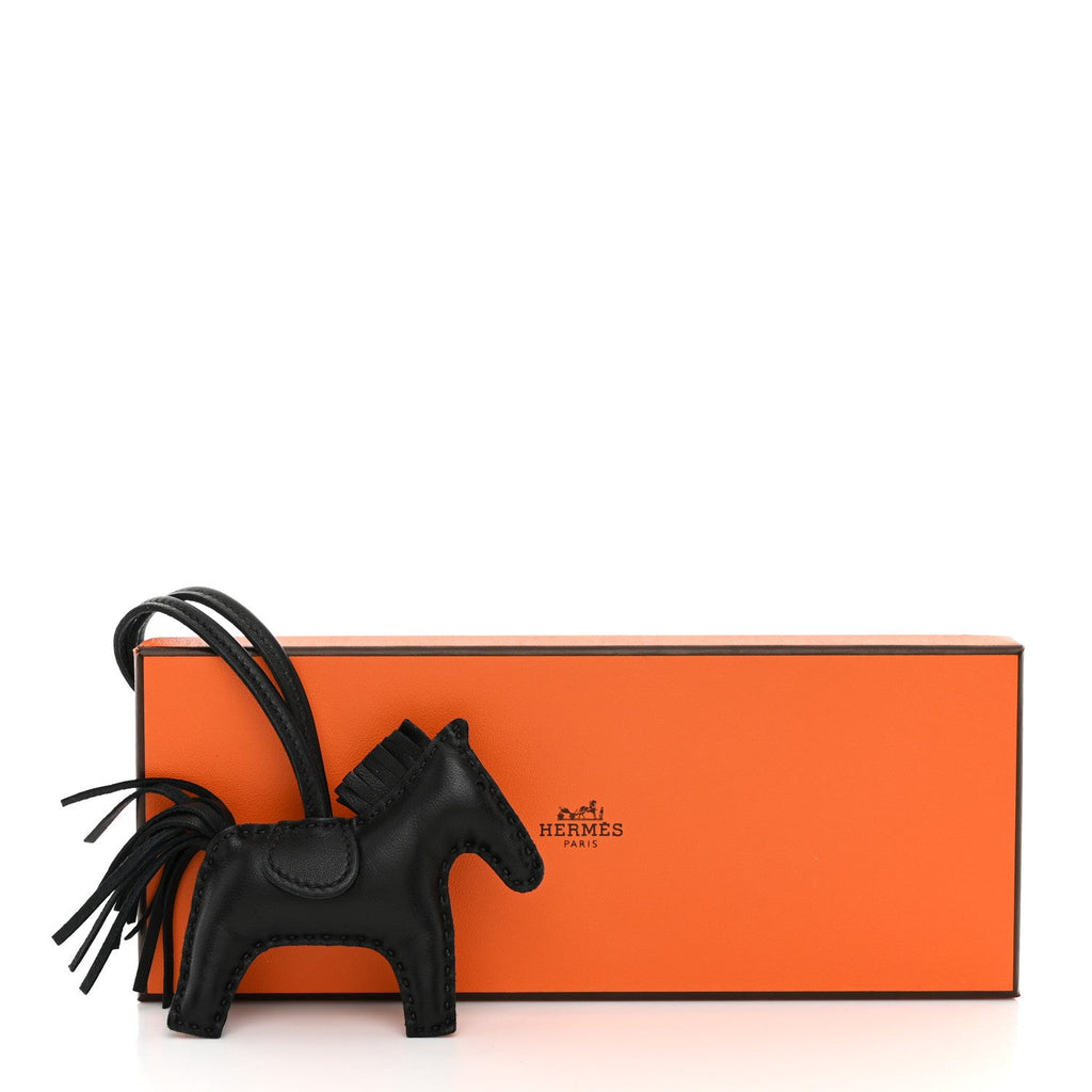 Milo Lambskin Grigri Rodeo Horse Bag Charm MM So Black