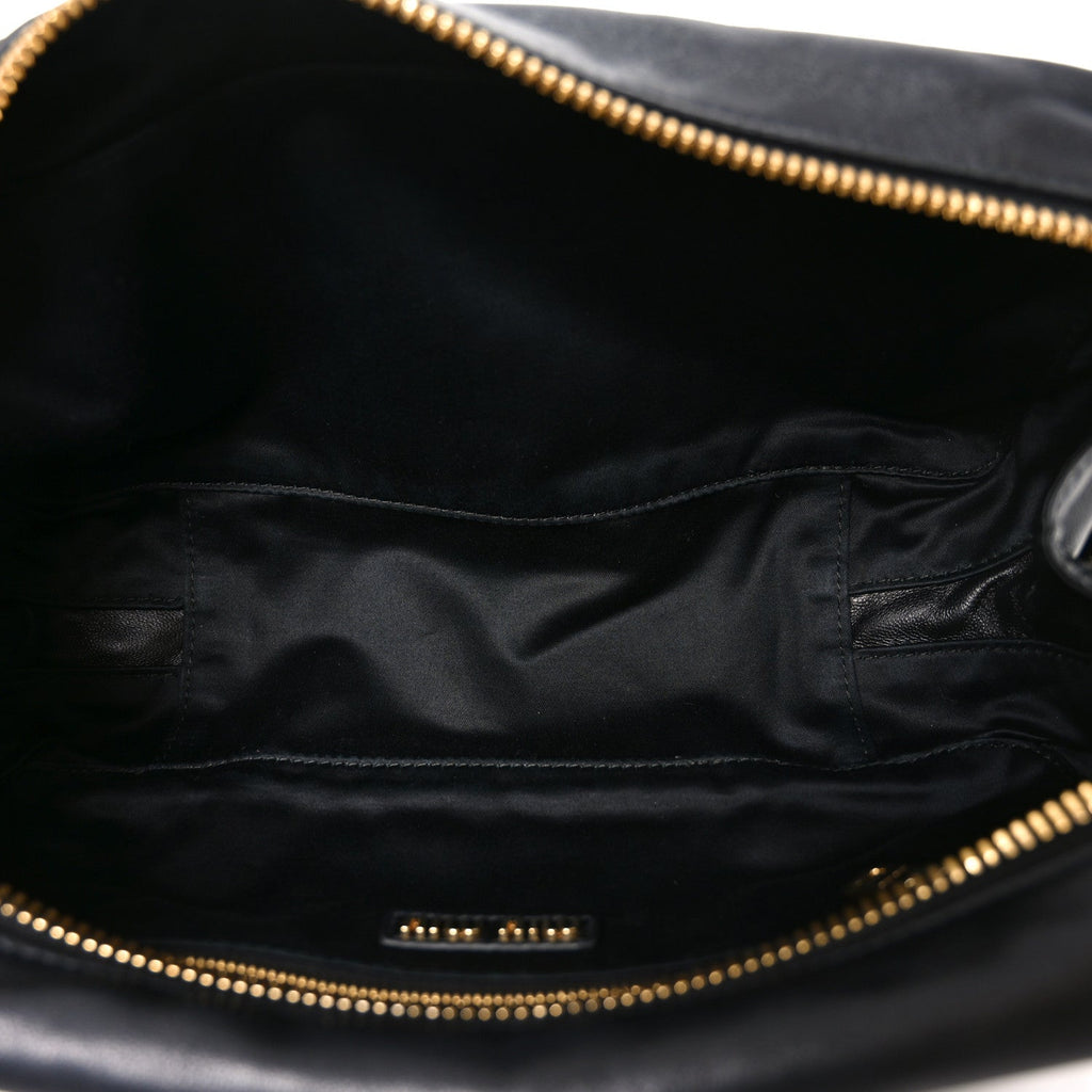 Nappa Matelasse Large Arcadie Top Handle Bag Black