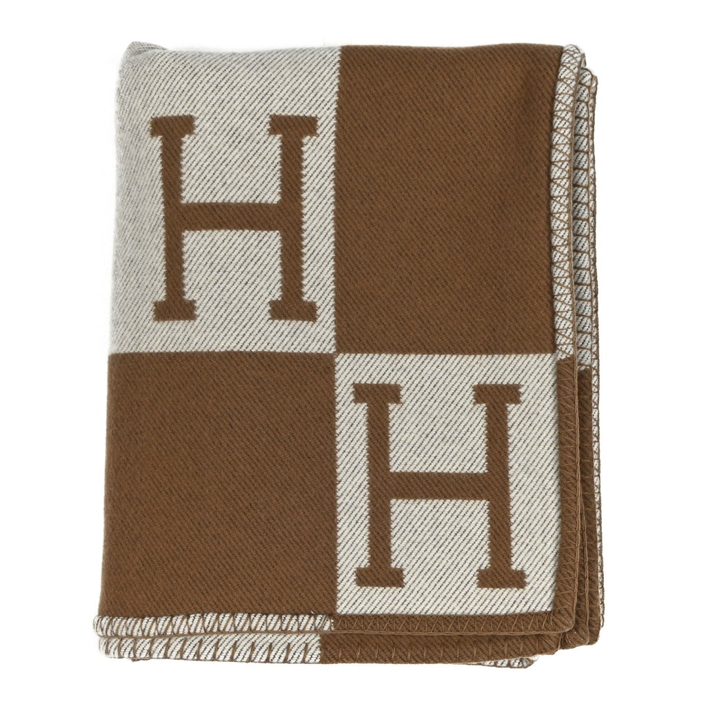 Wool Cashmere Avalon Blanket Ecru Camel
