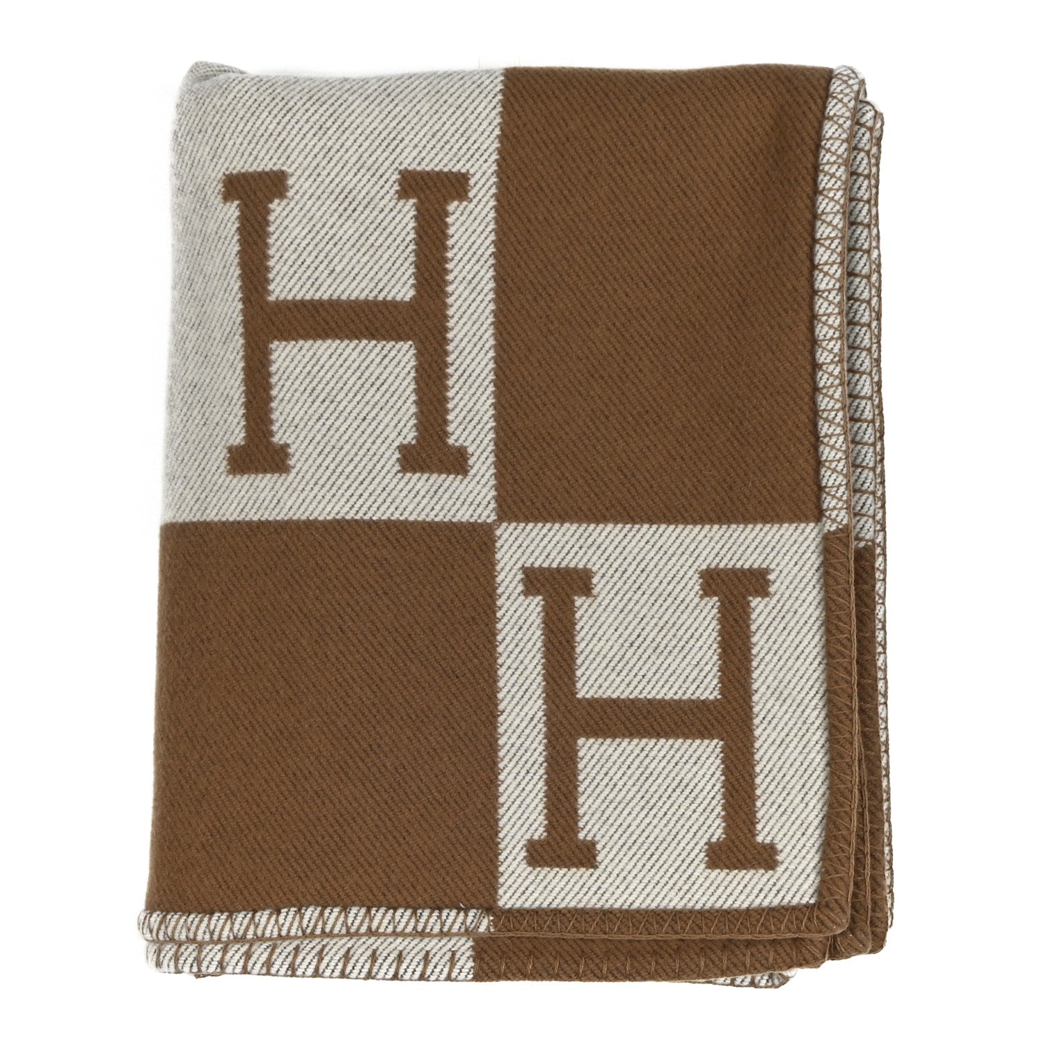 Wool Cashmere Avalon Blanket Ecru Camel
