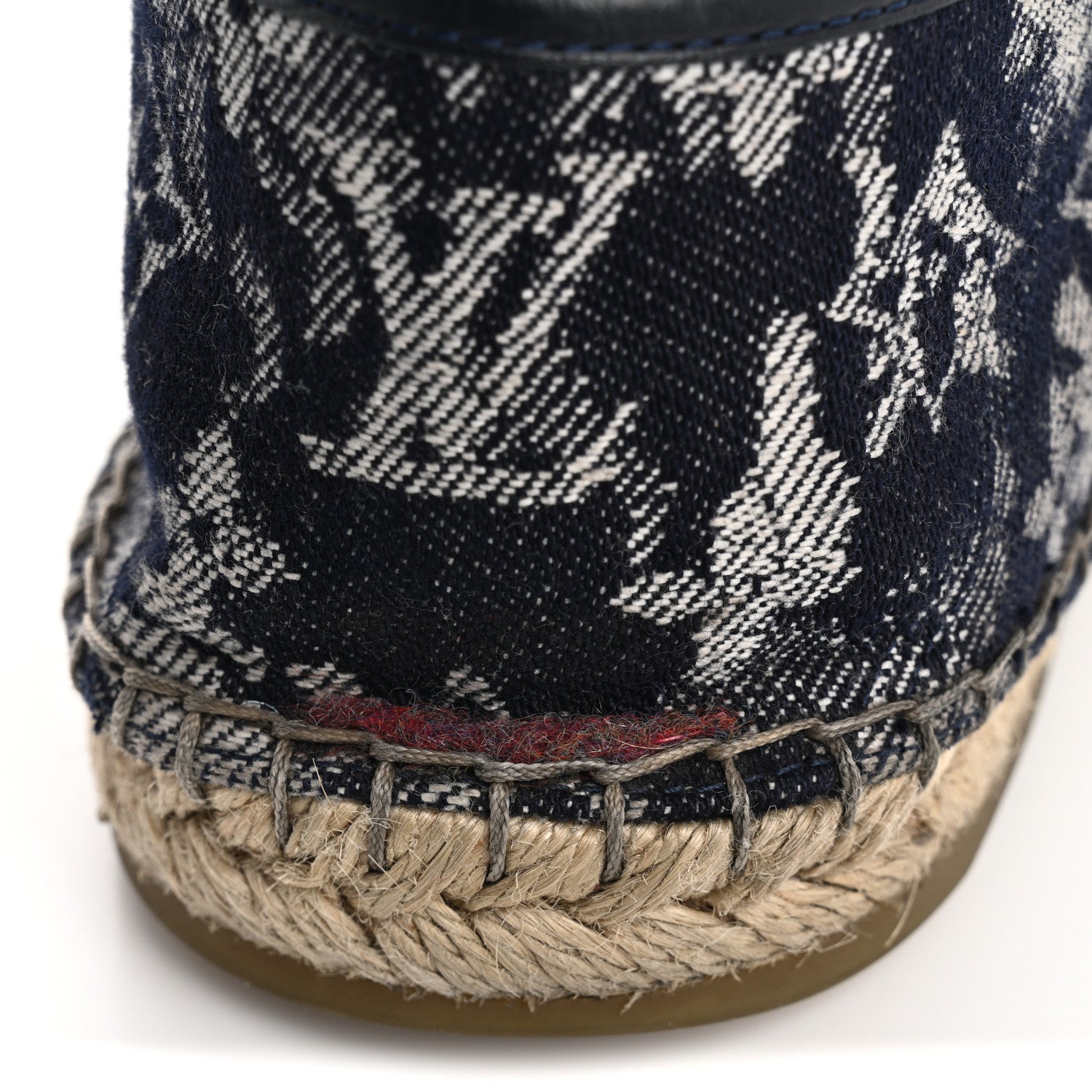 Monogram Denim Espadrille Flats 8.5 Blue