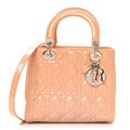 Patent Cannage Medium Lady Dior Rose Clair