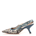 Canvas Embroidered J'Adior Slingback 65mm Pumps 38 Blue Multicolor