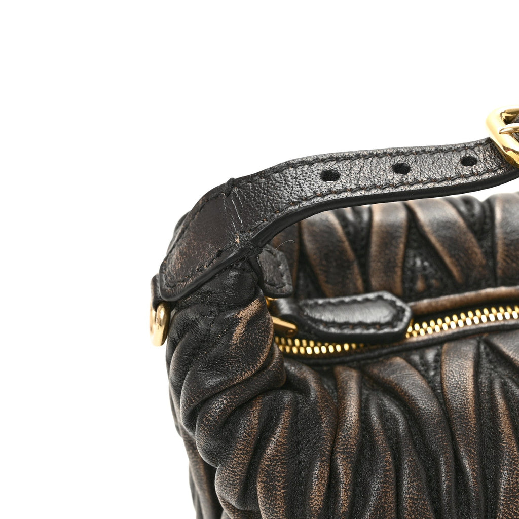 Nappa Matelasse Pouch Sand Coffee