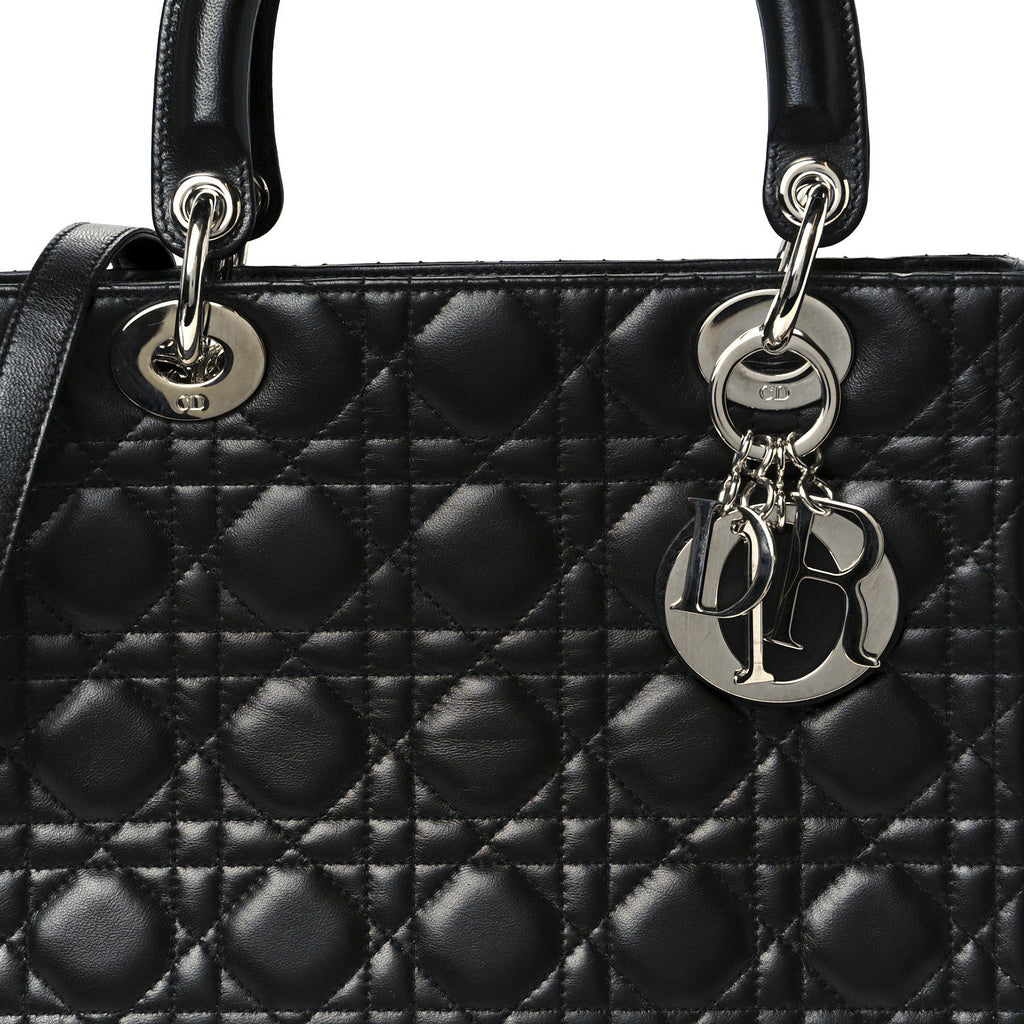 Lambskin Cannage Medium Lady Dior Black