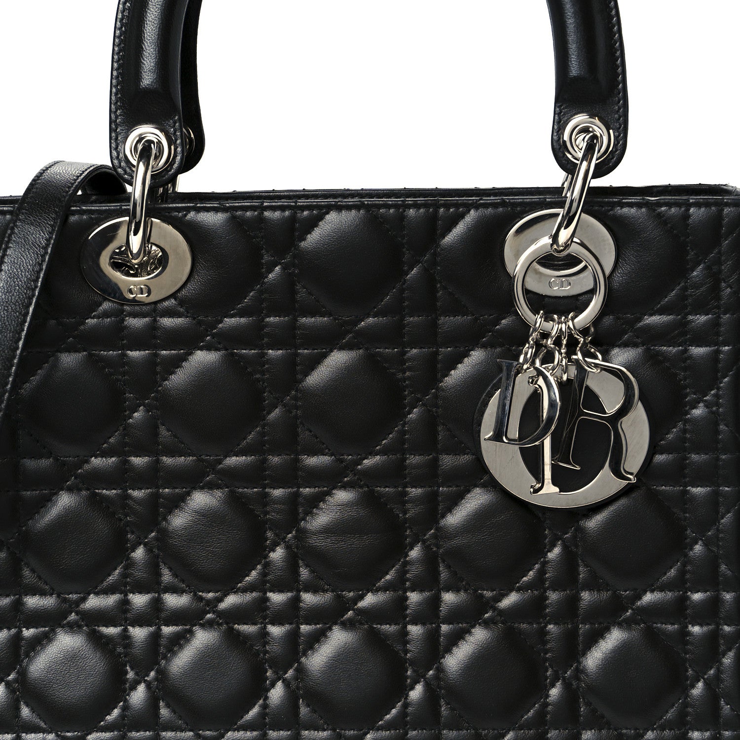 Lambskin Cannage Medium Lady Dior Black