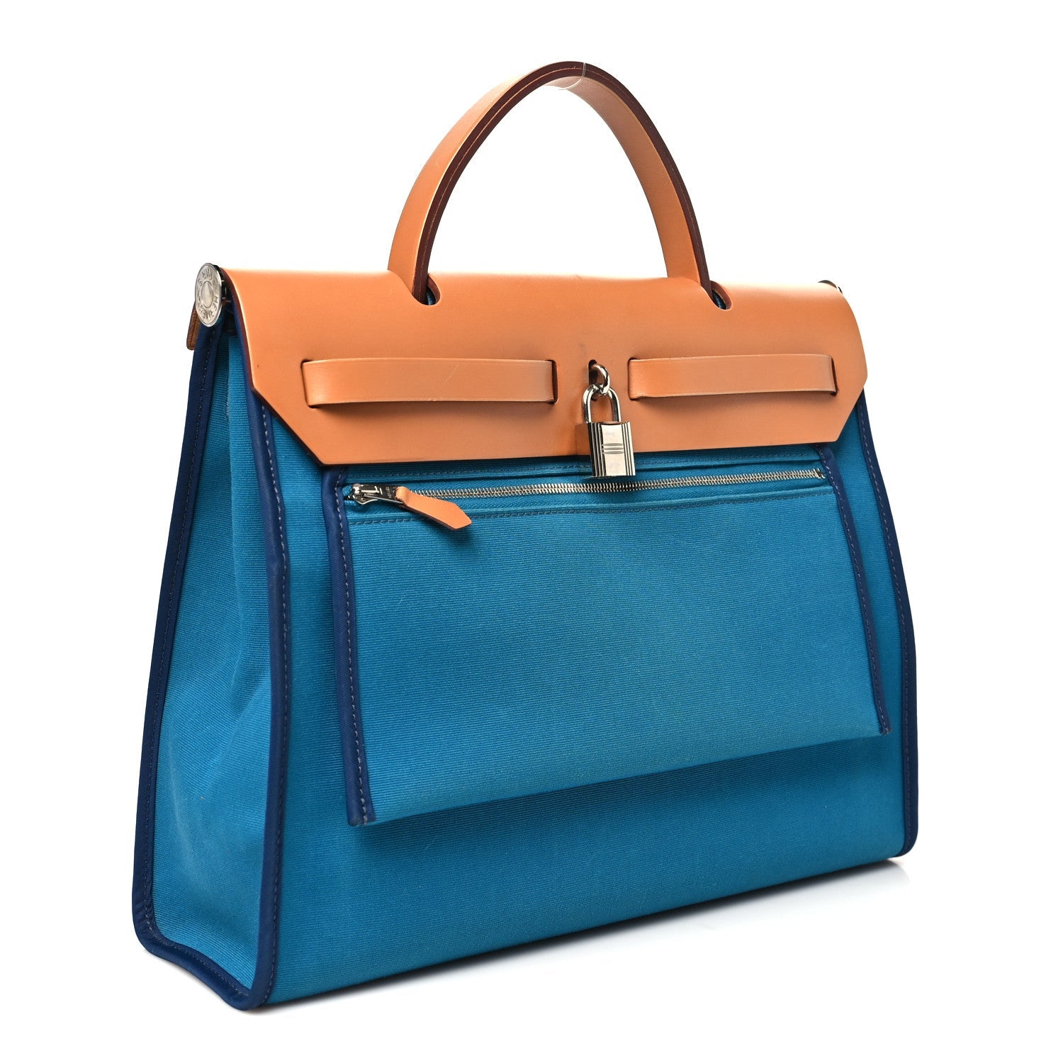 Toile Officier Vache Hunter Herbag Zip PM 31 Bleu Izmir Fauve