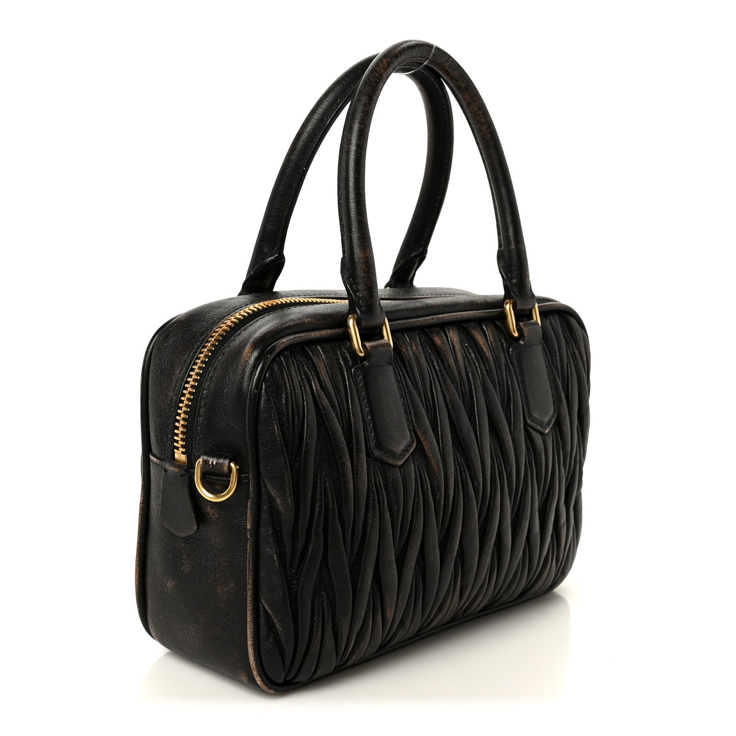 Nappa Matelasse Arcadie Top Handle Bag Sabbia Caffe
