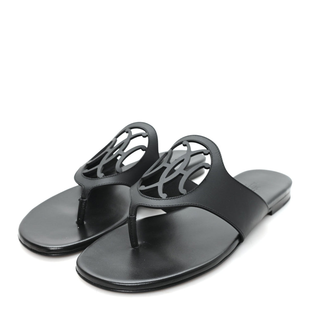 Calfskin Womens Mage Sandals 39 Black