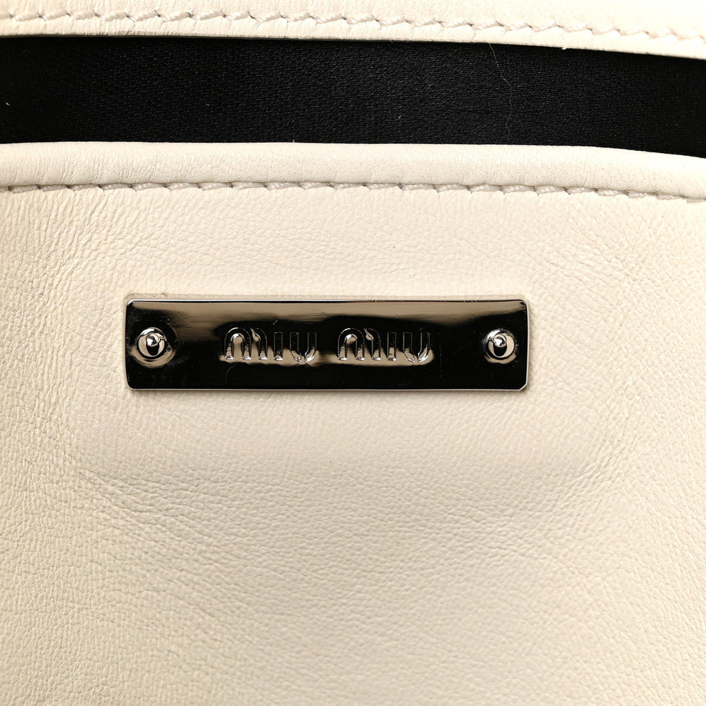 Nappa Matelasse Crystal Flap Clutch White