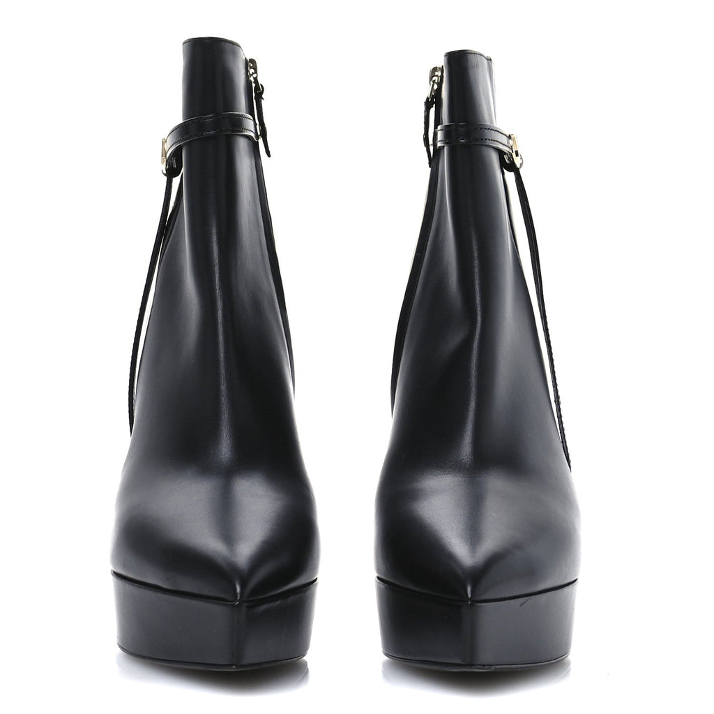 Calfskin LV Roxy Platform Ankle Boots 41 Black