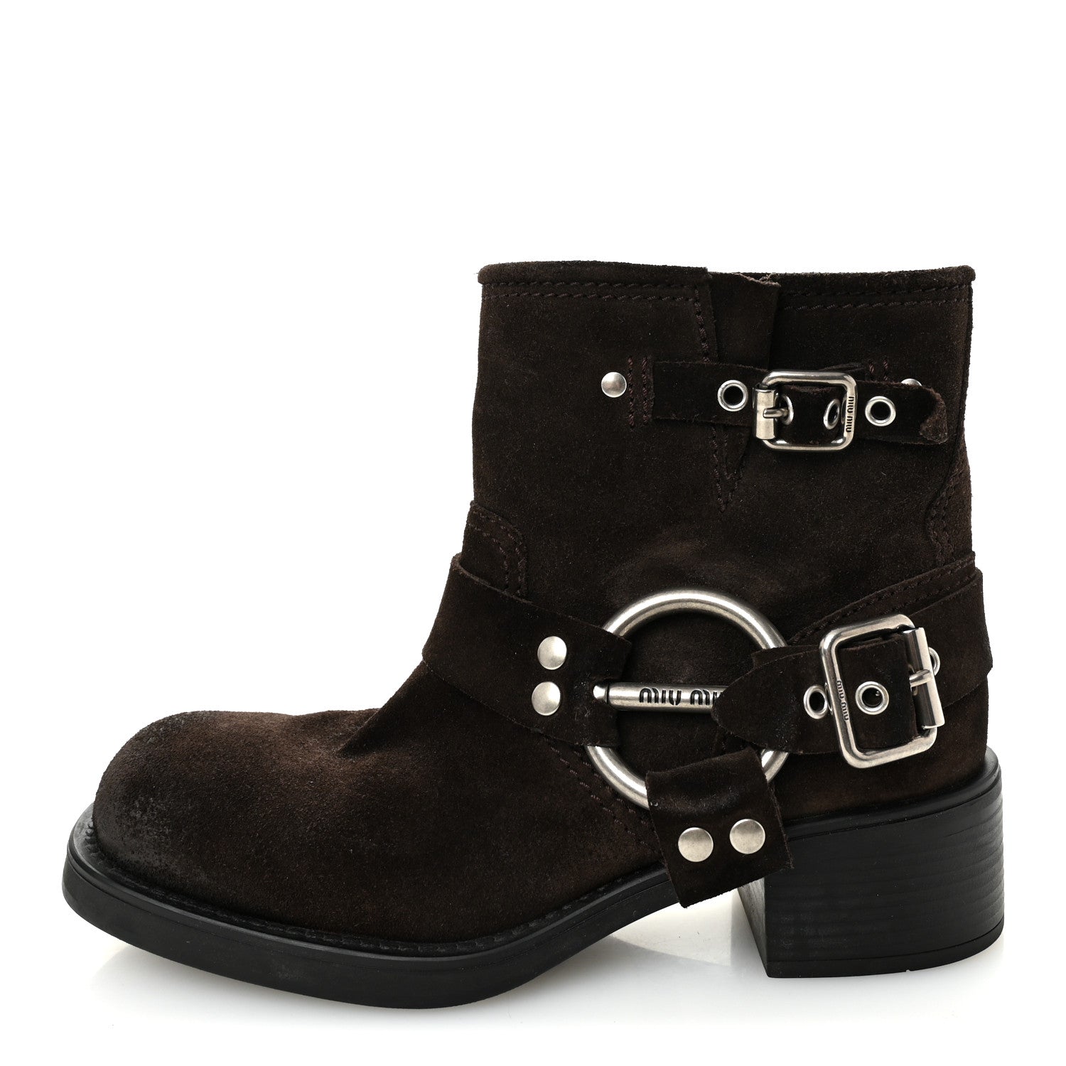 Suede Harness Engineer Boots 38.5 Brown