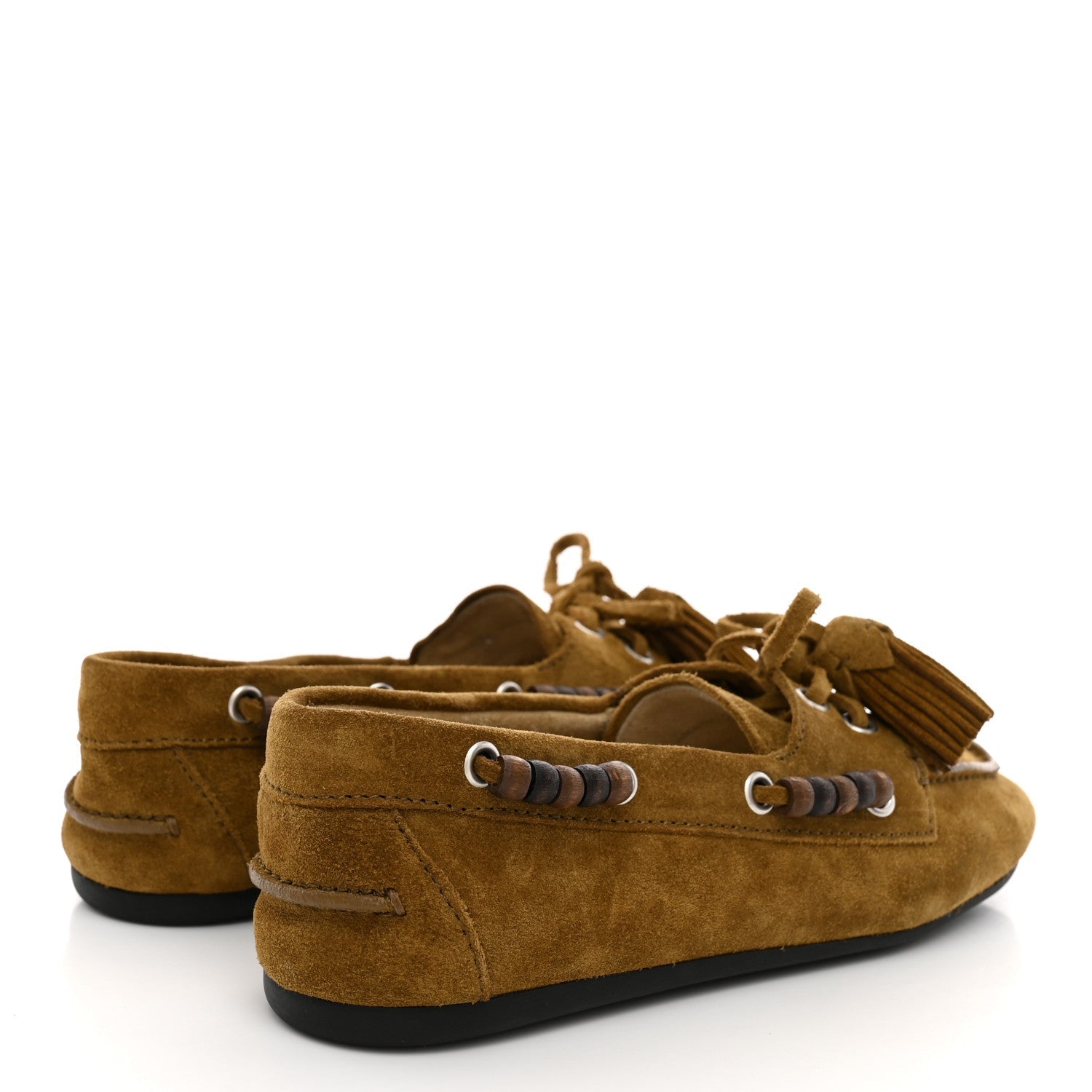 Suede Tassel Loafers 36 Olive Green