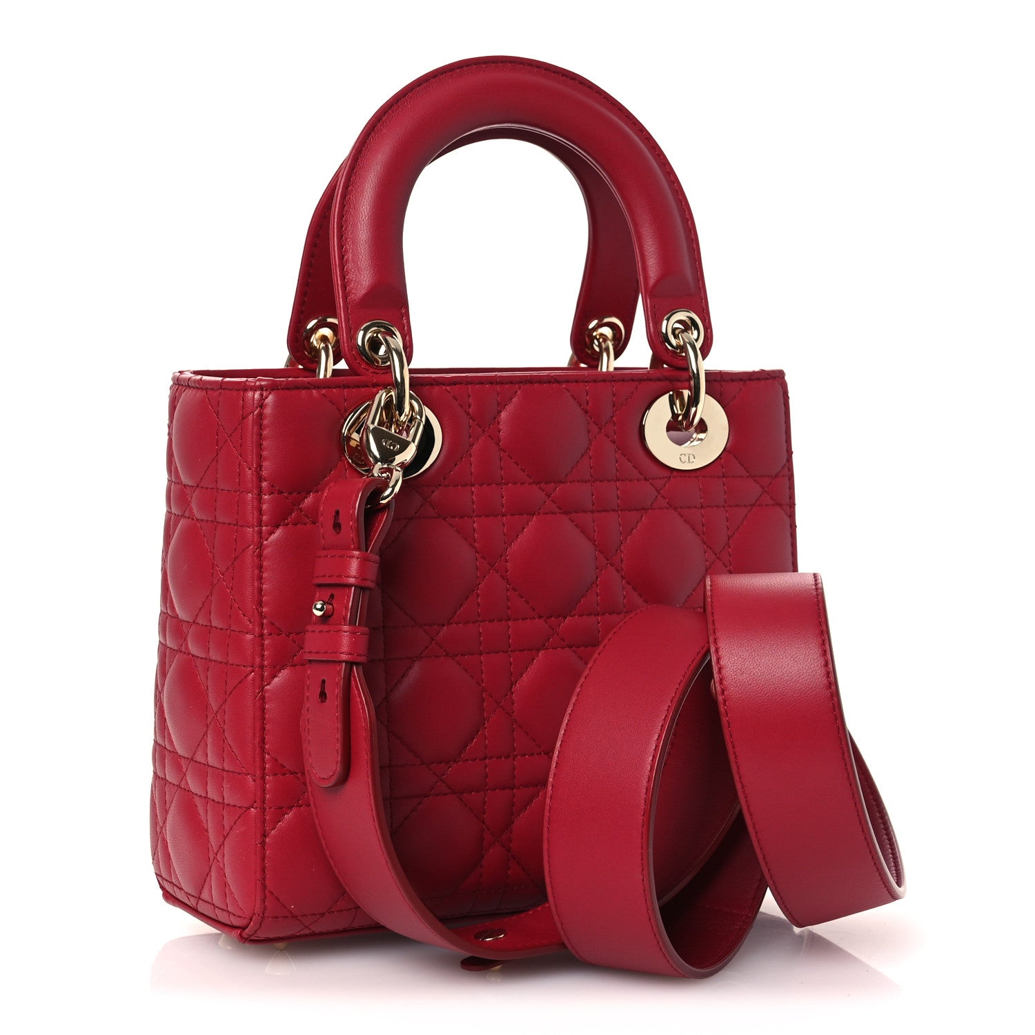 Lambskin Cannage Small My ABCDior Lady Dior Red