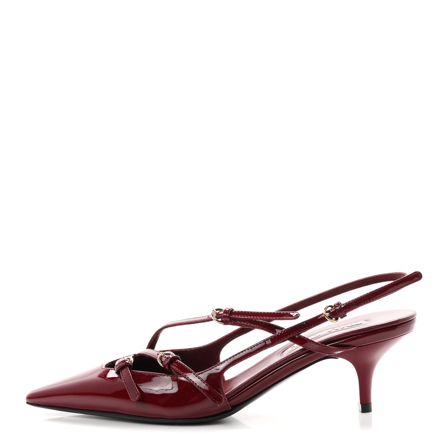 Vernice Buckle 55mm Slingback Pumps 36.5 Porpora