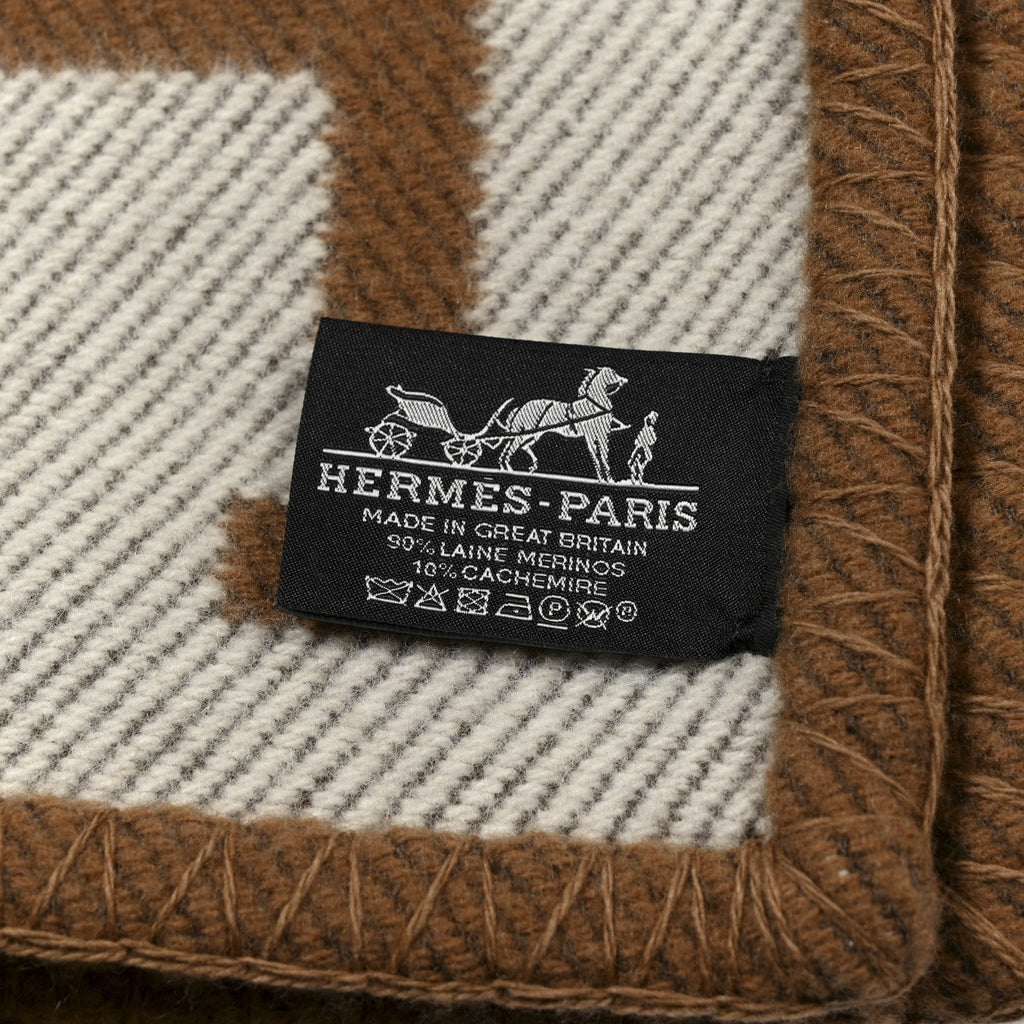 Wool Cashmere Avalon Blanket Ecru Camel