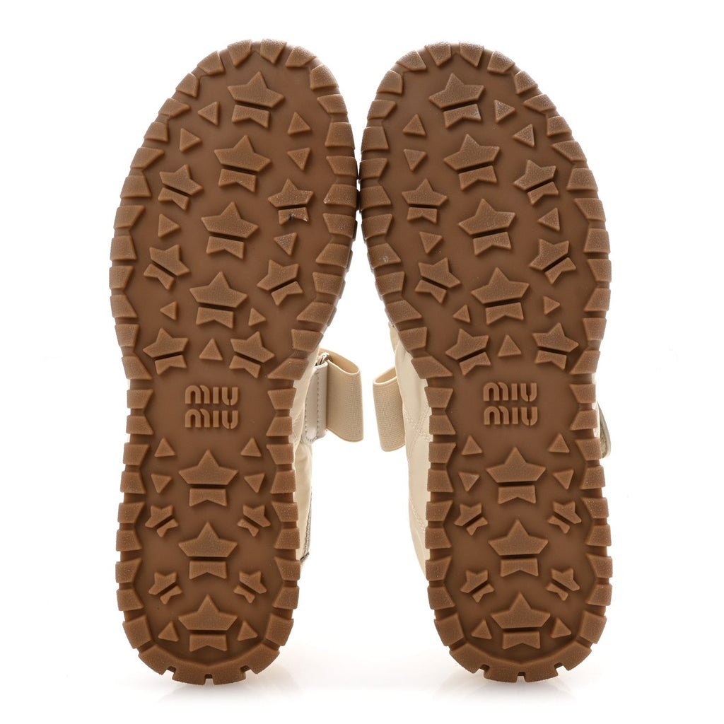Technical Fabric Suede Womens Tyre Ballerina Flats 36.5 Ivory