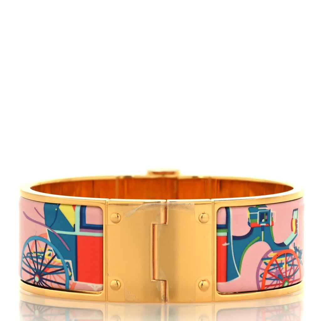 Enamel Printed Wide Hinged Bracelet S