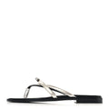 Metallic Goatskin Miss Sandals 37 Gris Argente