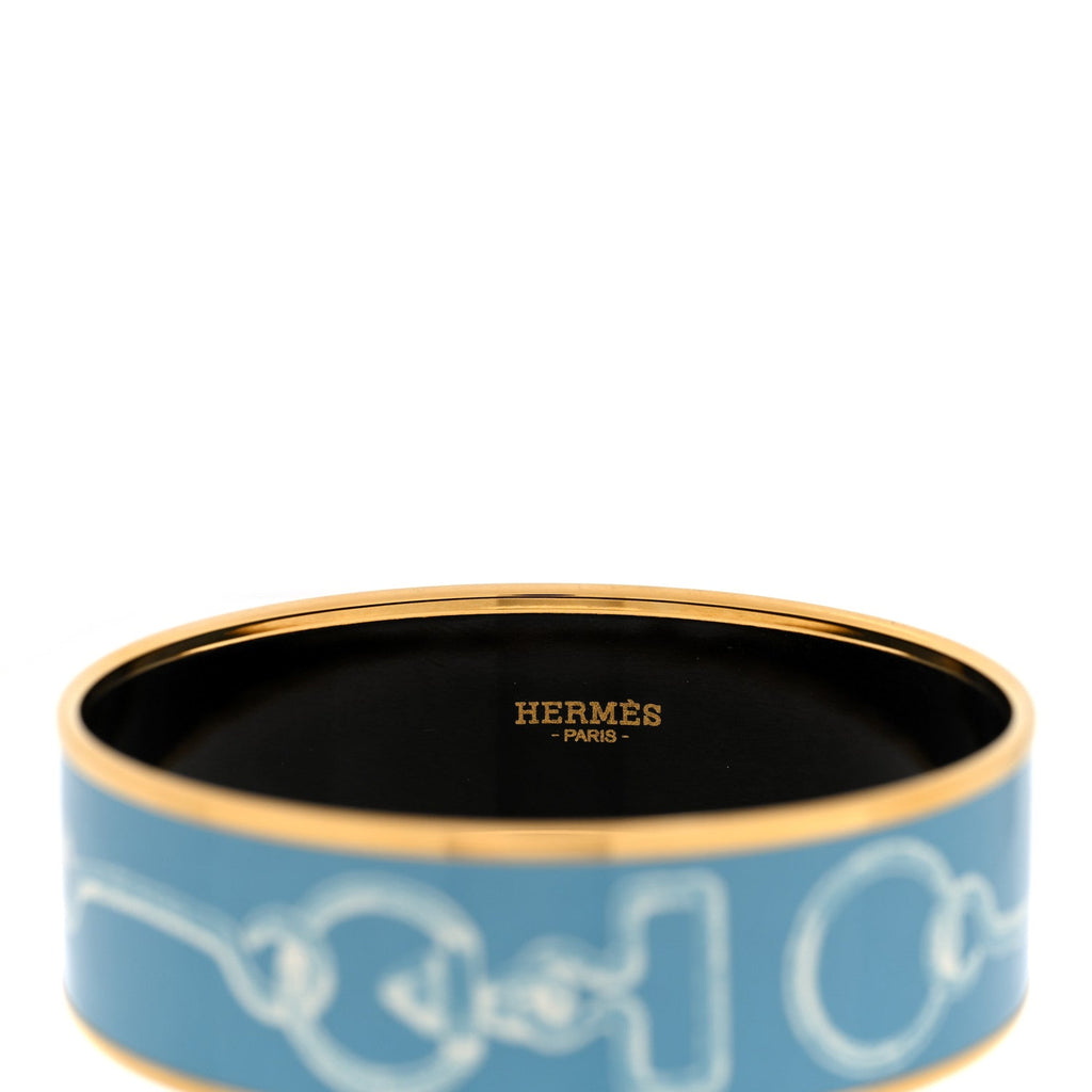 Enamel Printed Inventaire Poetique Pour Un Conte Sellier Wide Bracelet 70 Crepuscule Bleu