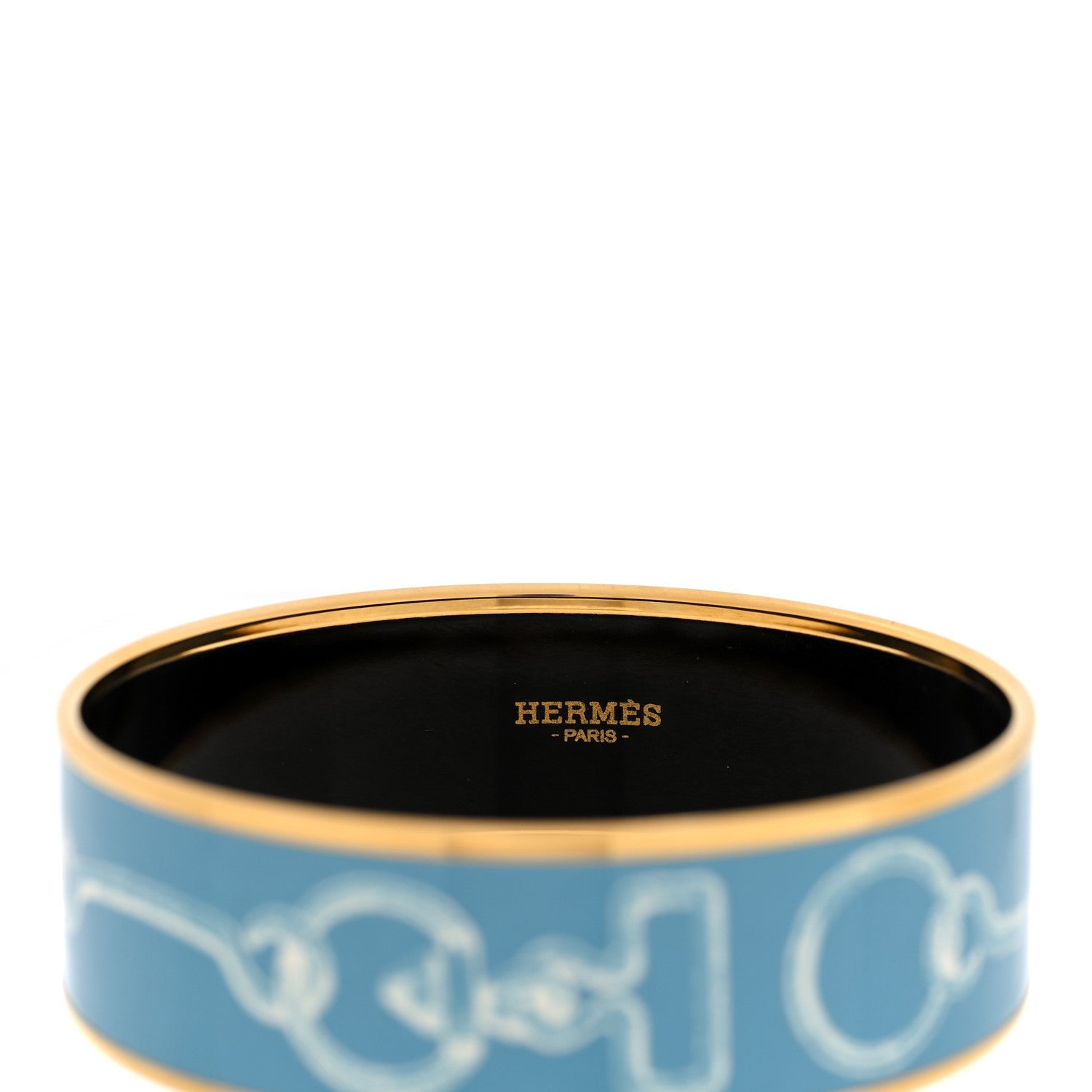 Enamel Printed Inventaire Poetique Pour Un Conte Sellier Wide Bracelet 70 Crepuscule Bleu