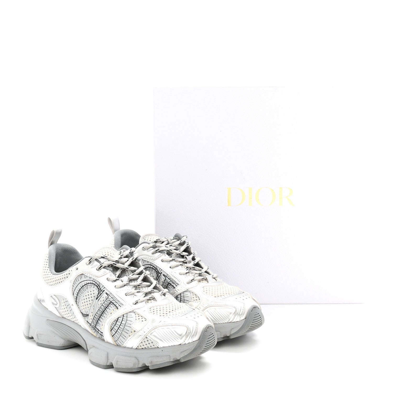 Technical Mesh Dior Chrono Sneakers 38 Silver