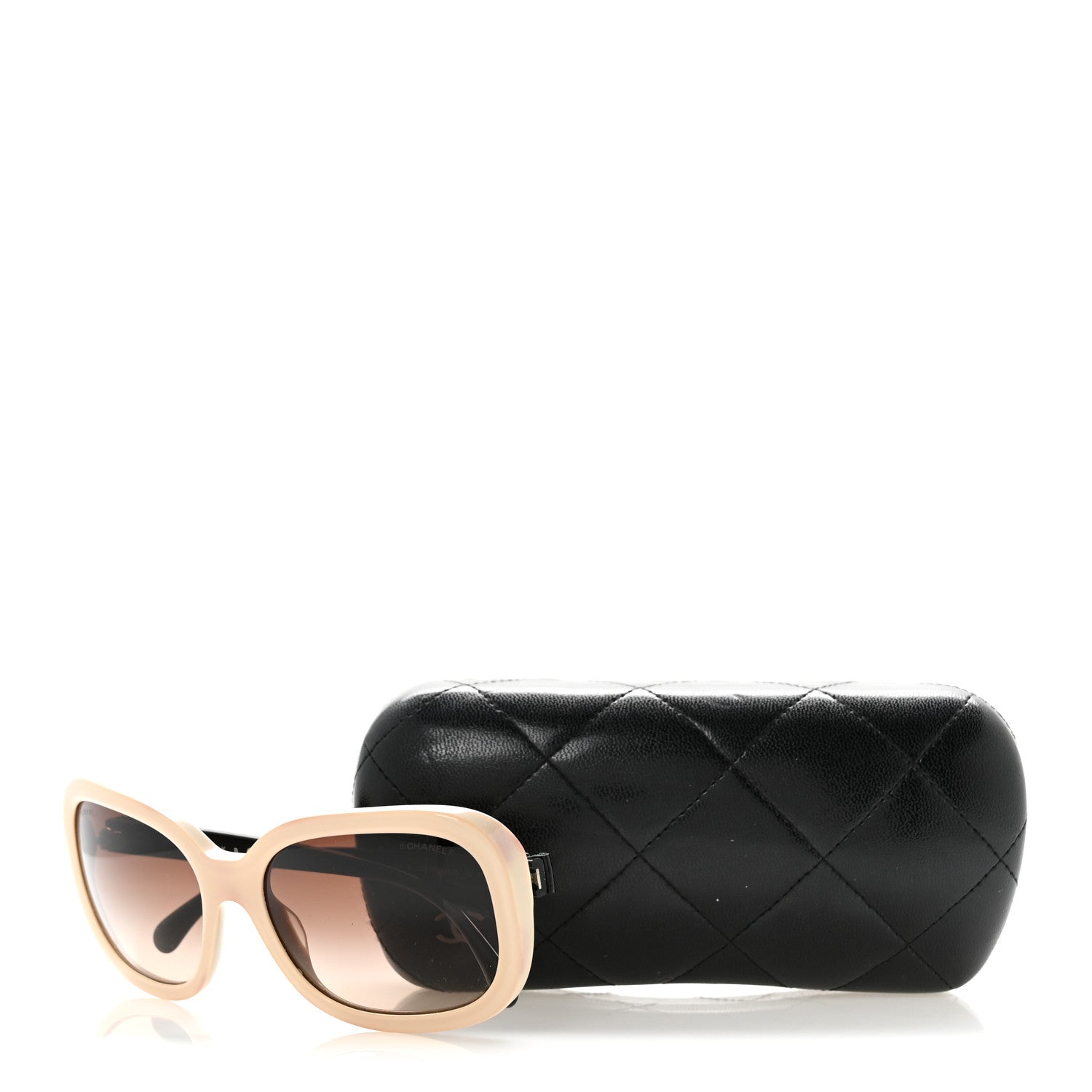 Acetate CC Bow Sunglasses 5280-Q Beige Black