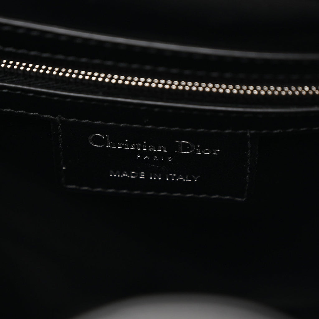 Crinkled Calfskin Macrocannage Medium D-Motion Bag Black